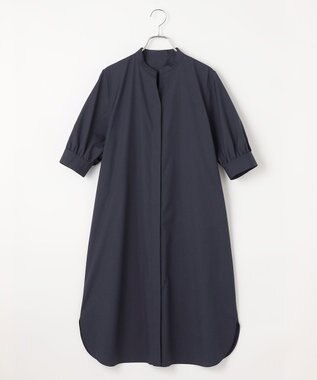 #Newans 【ANSWER for 骨格ストレート】バンドカラーシャツワンピース ネイビー系