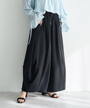 YECCA VECCA コクーンドレープワイドパンツ Black