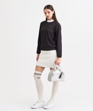 23区GOLF 【WOMEN】エアリージャージストレッチプルオーバー フェイクレイヤード ブラック系5