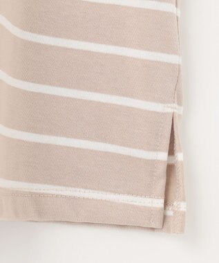 ANY SIS L マリンディテールロゴ Ｔシャツ ベージュボーダー