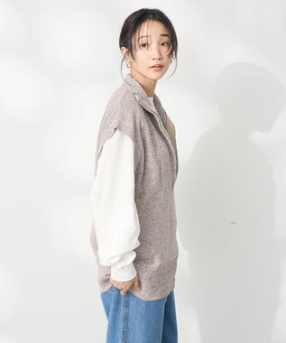 CRAFT STANDARD BOUTIQUE モールニットジップベスト Beige