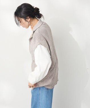CRAFT STANDARD BOUTIQUE モールニットジップベスト Beige