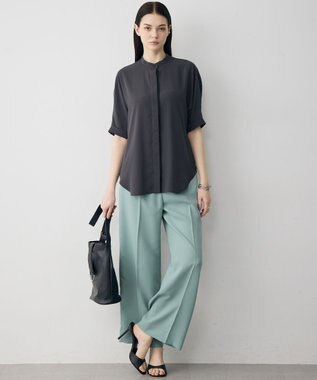 ICB L 【CLASSY.掲載・新色追加・WEB限定カラーあり】FluidBackSatin ワイドパンツ ダークセージ