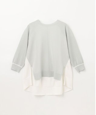 GRACE CONTINENTAL バイカラークルーニットトップ グレー