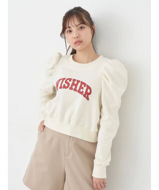 earth music&ecology ウラケロゴ短丈プルオーバー Ivory