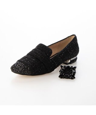 MODE ET JACOMO <MODE ET JACOMO>ビジューバックル付きオペラシューズ ブラックキジ