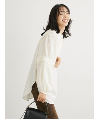 Green Parks 表面変化比翼シャツチュニック Ivory