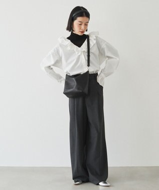 russet 《3/4～価格改定》ソフトレザーシンプルショルダーバッグ(CE-1328-WEB) Black2