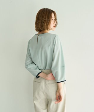 YECCA VECCA 配色パイピングブラウス Mint
