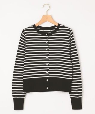 組曲 【UVケア・接触冷感】MINA ニットカーディガン オフ×ブラック系1