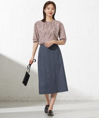 J.PRESS LADIES 【WEB限定カラーあり・セットアイテム・撥水加工・A4サイズ収納可】ポーチ付き PRINTED トート バッグ ブラウン系