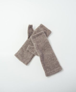AND WOOL 〈上質な素材と手仕事から生まれた優しいニット〉ヤクの糸を編んだニット手袋 グレー