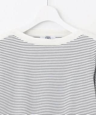 J.PRESS LADIES ニットパーツジャージー ボーダー カットソー ホワイト系1