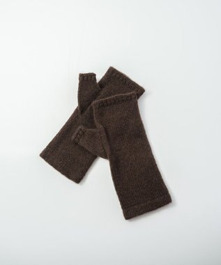 AND WOOL 〈上質な素材と手仕事から生まれた優しいニット〉ヤクの糸を編んだニット手袋 ダークブラウン