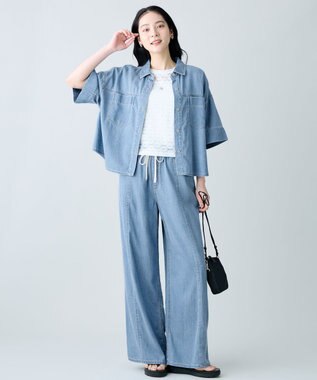 ANY L ライトオンスデニムシャツ ブリーチインディゴ