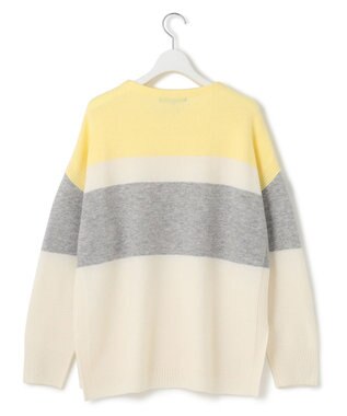 23区 S 【Oggi1月号掲載/洗える】ウールカシミヤ カラーブロック ニット ライトイエロー系
