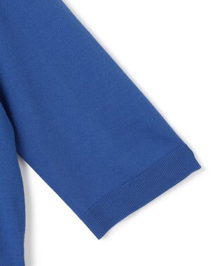 BEIGE， 【洗える】VALOIS / ジョーゼットトリム半袖カーディガン Blue