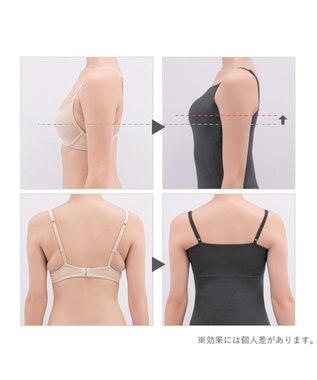 BRADELIS New York 【BRADELIS Me / ノンワイヤー・UVカット付き】 コンフォートブラトップ ブラデリス バスト補正もできる カップ付き 綿混 ブラキャミソール チャコールグレイ