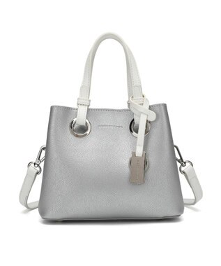style code 【MERCURYDUO/マーキュリーデュオ】メタルアイレット　ミニショルダーバッグ、ハンドバッグ シルバー