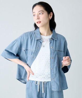 ANY L ライトオンスデニムシャツ ブリーチインディゴ