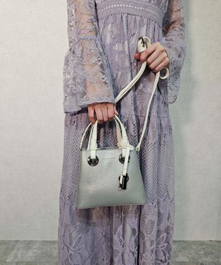 style code 【MERCURYDUO/マーキュリーデュオ】メタルアイレット　ミニショルダーバッグ、ハンドバッグ シルバー