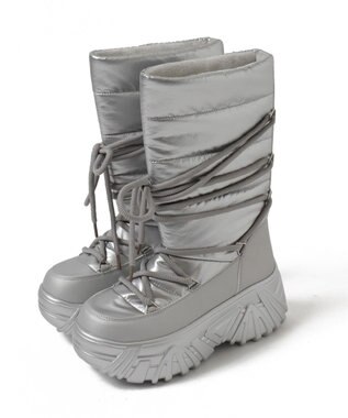 WEGO レースアップパテッドブーツ シルバー