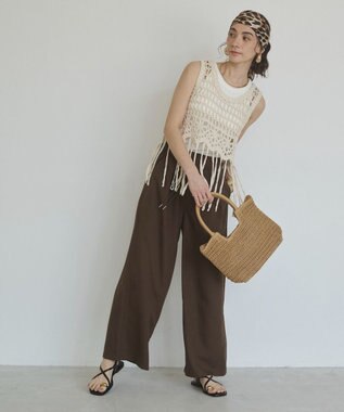 WEGO 【ANGIE VINTAGE】クロシェフリンジベスト ホワイトアイボリー