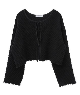 Green Parks ポコポコショート丈カーディガン Black