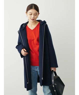 Green Parks ２ｗａｙフード取り外し比翼コート Navy