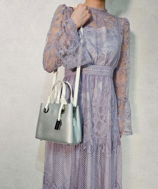 style code 【MERCURYDUO/マーキュリーデュオ】メタルアイレット　ミニショルダーバッグ、ハンドバッグ シルバー