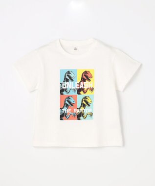 ANY KIDS 【洗濯機可能】恐竜プリント 半袖Tシャツ オフホワイト