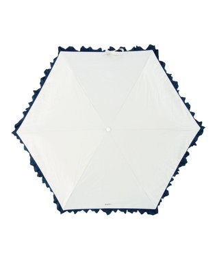 MOONBAT estaa 晴雨兼用 折りたたみ傘 バイカラーフリル 日傘 遮光 遮熱 UV ホワイト