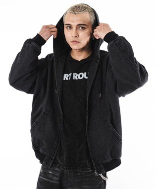 WEGO 【ユニセックス着用ITEM】フードデニムブルゾン デニムブラックソノタ