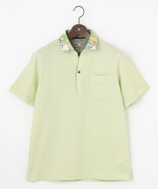 JOSEPH ABBOUD ギフトに！【老舗アロハブランドとコラボレーション】カハラ アロハ ダディ ポロシャツ ライトグリーン×ライム襟