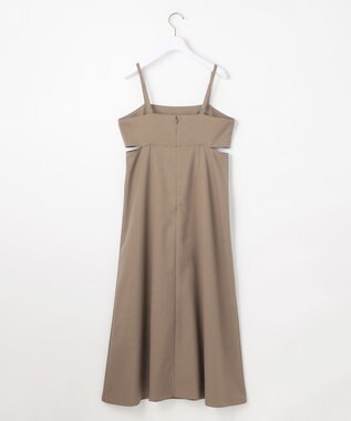 ANY SIS L 【洗える・2SET】カットデザインスタイルアップ ワンピース×ニット モカ×アイボリー