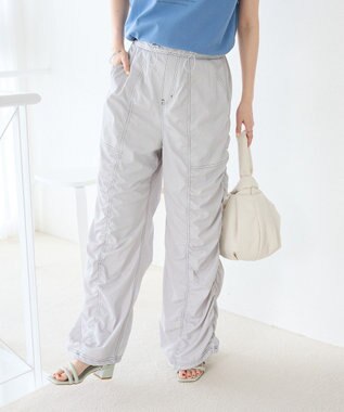 Green Parks ・ＳＵＧＡＲ　ＳＰＯＯＮ　配色ｓｔギャザーパンツ Gray