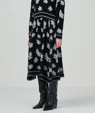 GRACE CONTINENTAL ラメフローラルニットスカート