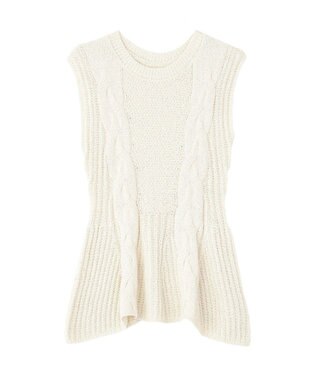 earth music&ecology フレアニットベスト Ivory