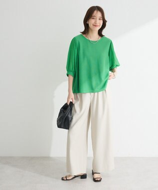 Green Parks ・ＥＬＥＮＣＡＲＥ　ＤＵＥ　サイドベルトタックパンツ Light Beige