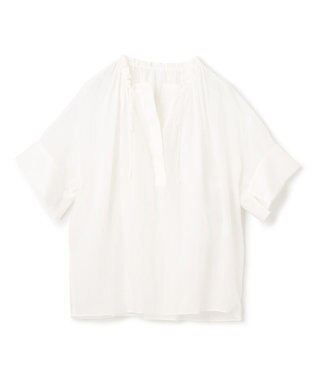 BEIGE， LILAC / ギャザーブラウス White