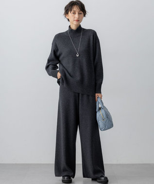 23区 L 【見上愛さん着用/洗える】カシミヤブレンド ニット パンツ グレー系