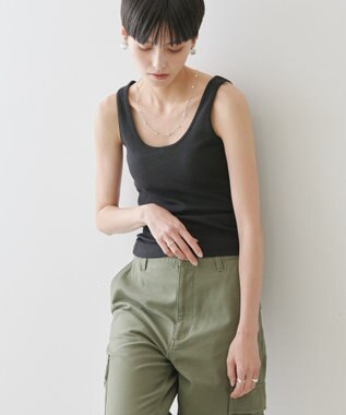 AMERICAN HOLIC リブタンクトップ Black