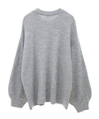 Green Parks スパンコールニットプルオーバー Gray Mixture