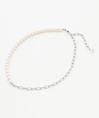 パール×チェーンラリエットネックレス