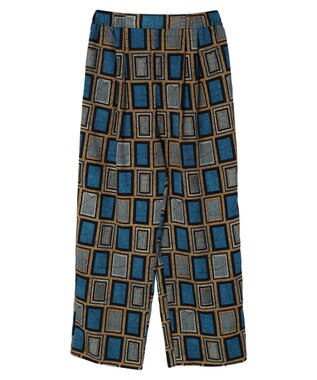 Green Parks アフリカン柄イージーパンツ Blue