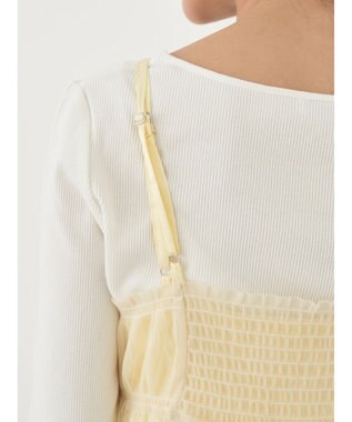 earth music&ecology ＳＥＴ２点ティアードペチドレス＋チュールワンピース Yellow