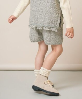 ami amie ツイード風ニットショートパンツ85cm～130cm グレー