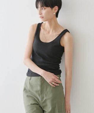 AMERICAN HOLIC リブタンクトップ Black