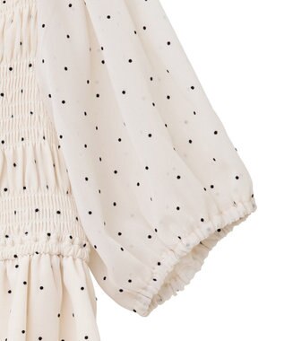 earth music&ecology ＳＥＴ２点フロッキードットブラウス＋スカート Ivory