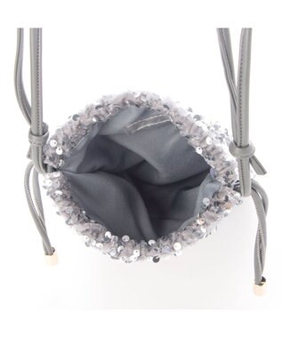 UNBILLION カシュカシュ cachecache / スパンコール巾着ミニショルダーバッグ シルバー